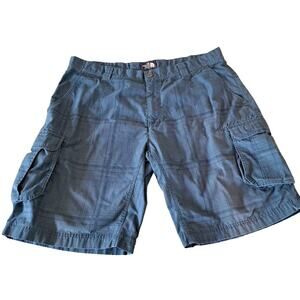 North Face Cargo‎ Shorts Men’s 40 Blue Plaid Hiking Outdoors Utility Gorpcore.